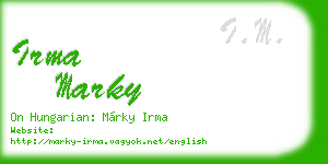irma marky business card